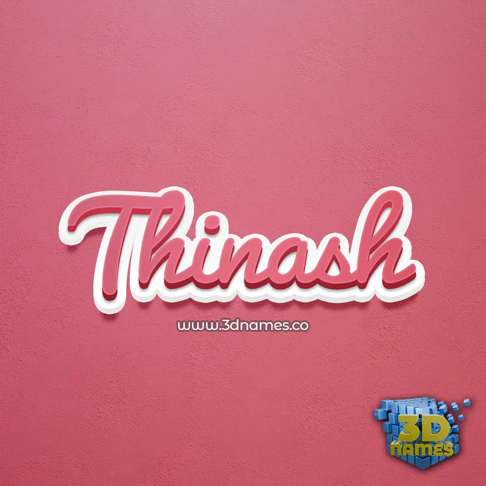 thinash in Red Scribble style - 3D name wallpaper