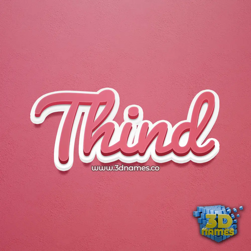 thind in Red Scribble style - 3D name wallpaper