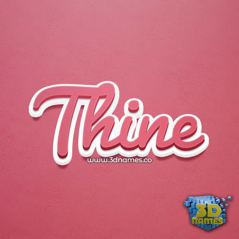 thine in Red Scribble style - 3D name wallpaper