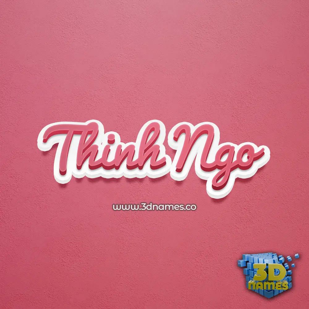 thinh ngo in Red Scribble style - 3D name wallpaper