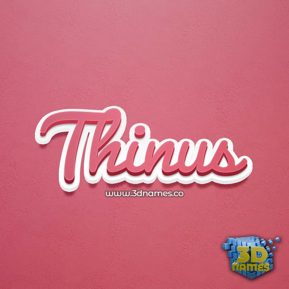 thinus in Red Scribble style - 3D name wallpaper
