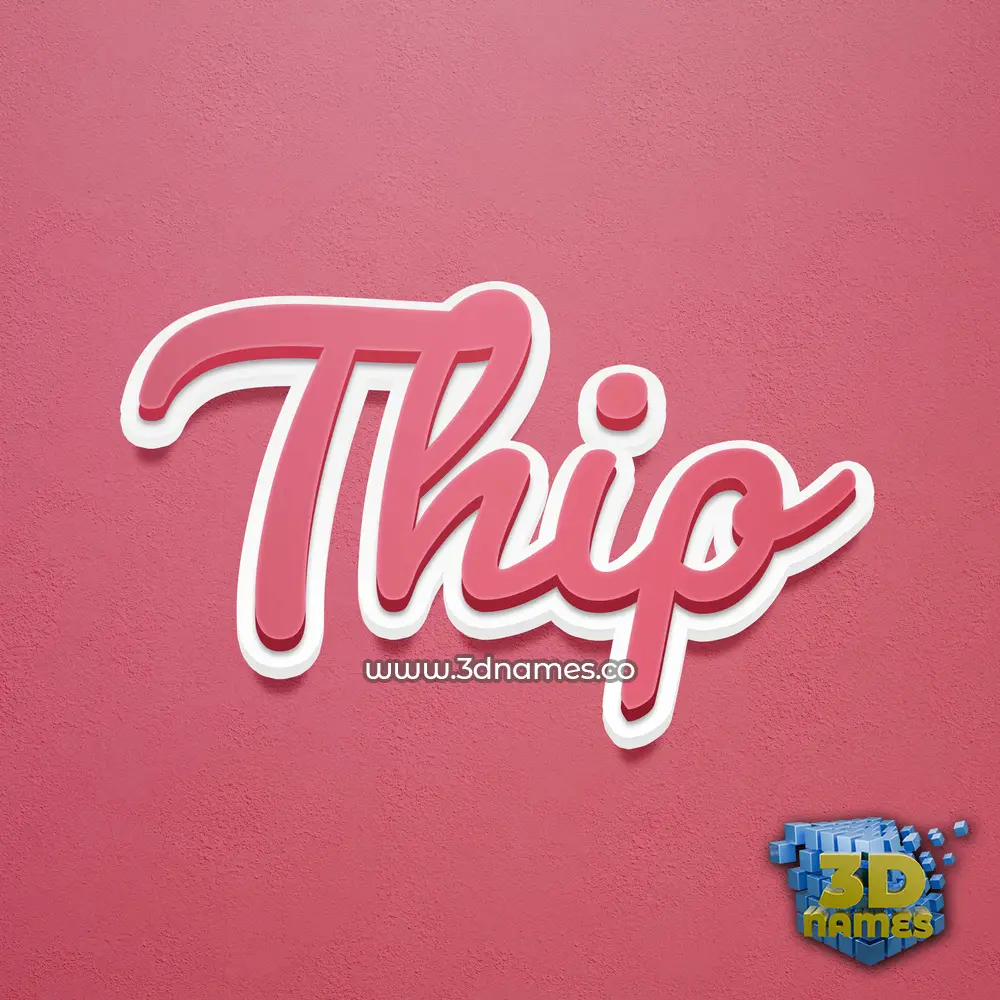 thip in Red Scribble style - 3D name wallpaper