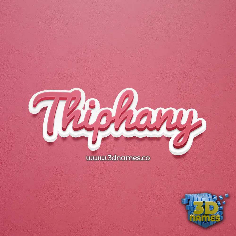 thiphany in Red Scribble style - 3D name wallpaper