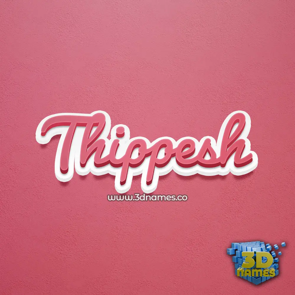 thippesh in Red Scribble style - 3D name wallpaper