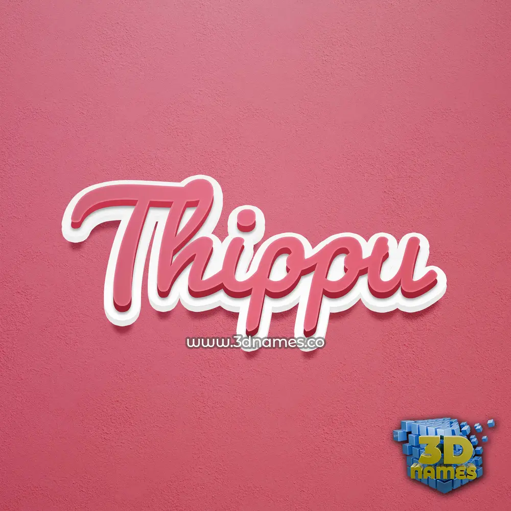 thippu in Red Scribble style - 3D name wallpaper