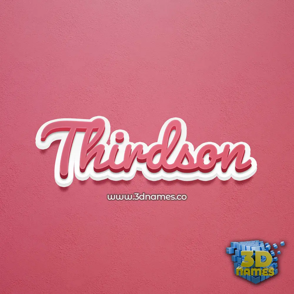 thirdson in Red Scribble style - 3D name wallpaper