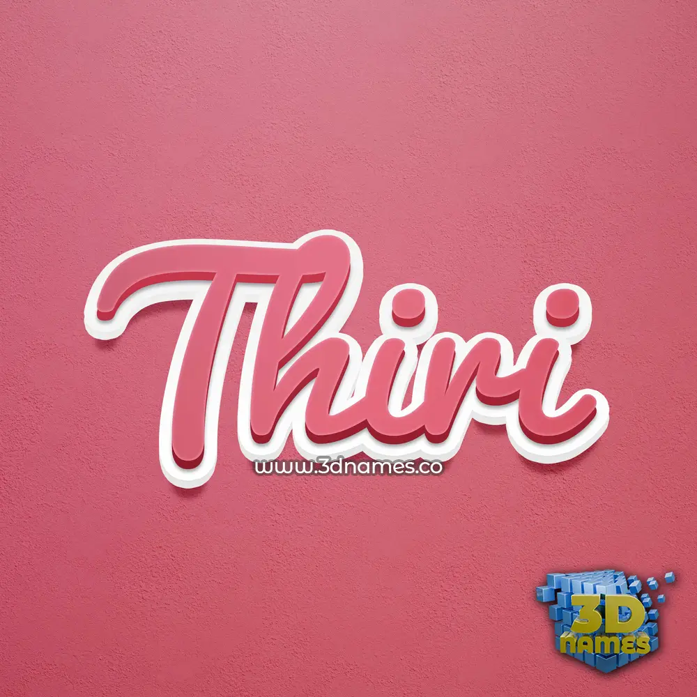 thiri in Red Scribble style - 3D name wallpaper