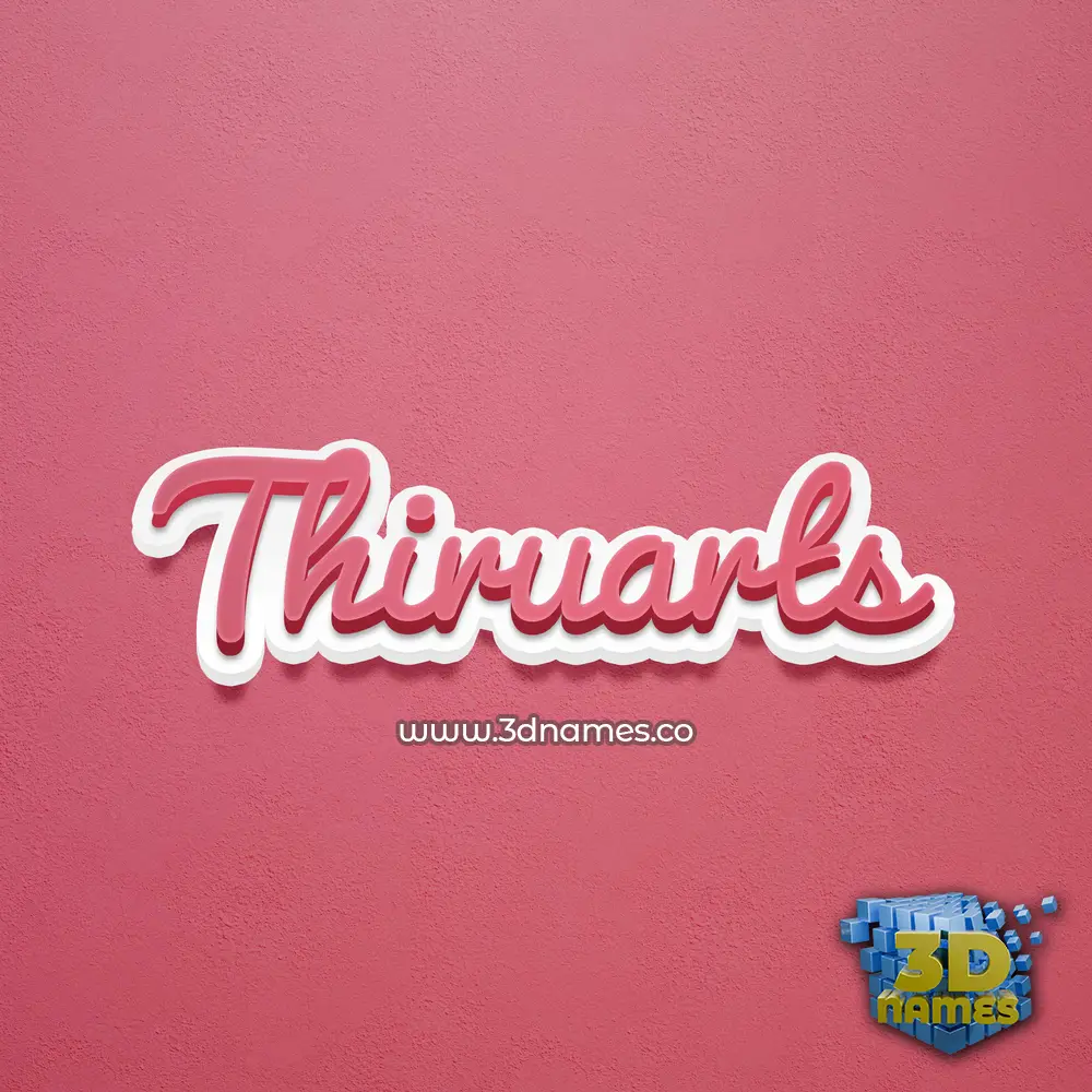 thiruarts in Red Scribble style - 3D name wallpaper