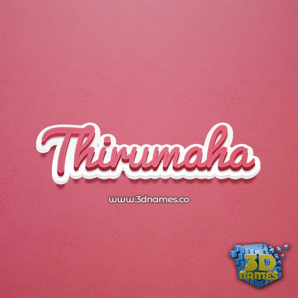 thirumaha in Red Scribble style - 3D name wallpaper