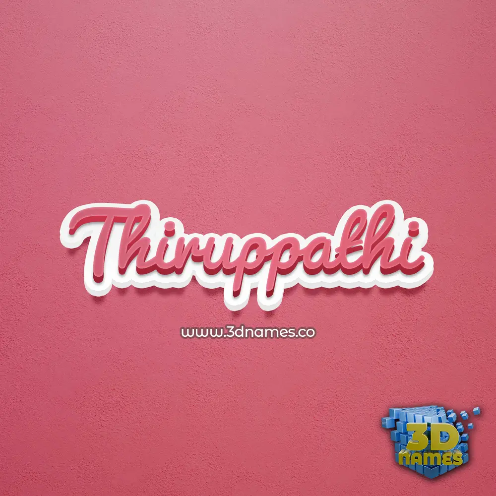 thiruppathi in Red Scribble style - 3D name wallpaper