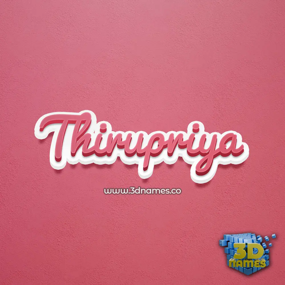 thirupriya in Red Scribble style - 3D name wallpaper