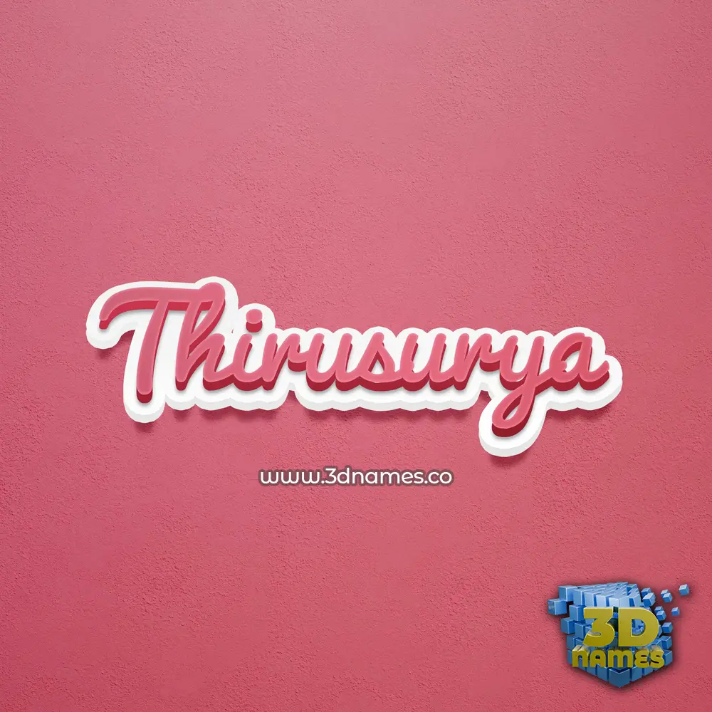 thirusurya in Red Scribble style - 3D name wallpaper