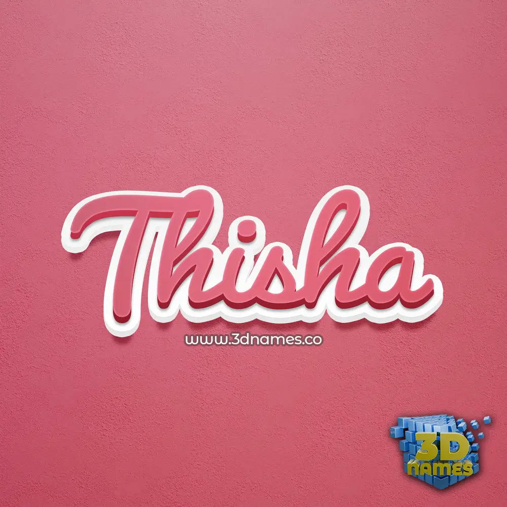 thisha in Red Scribble style - 3D name wallpaper