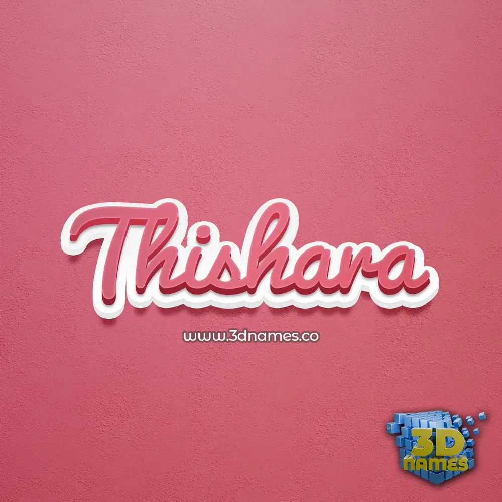 thishara in Red Scribble style - 3D name wallpaper