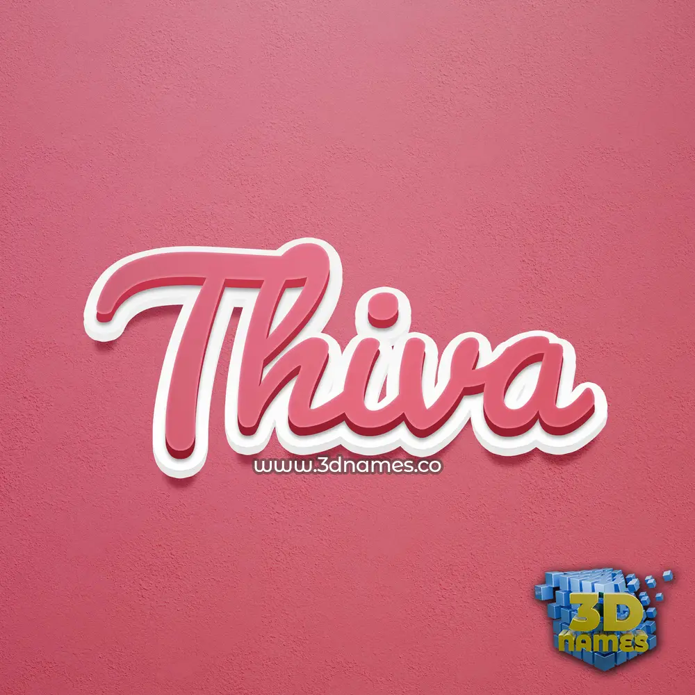 thiva in Red Scribble style - 3D name wallpaper