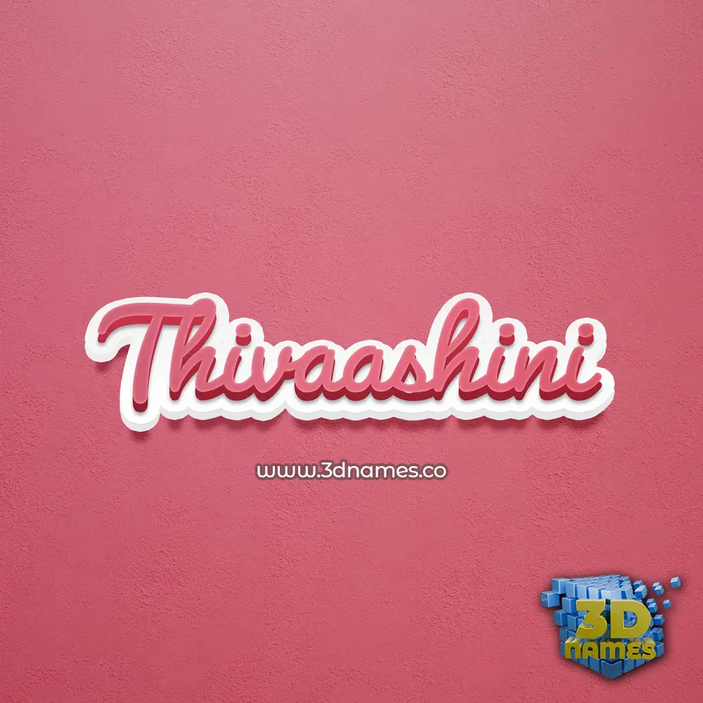 thivaashini in Red Scribble style - 3D name wallpaper