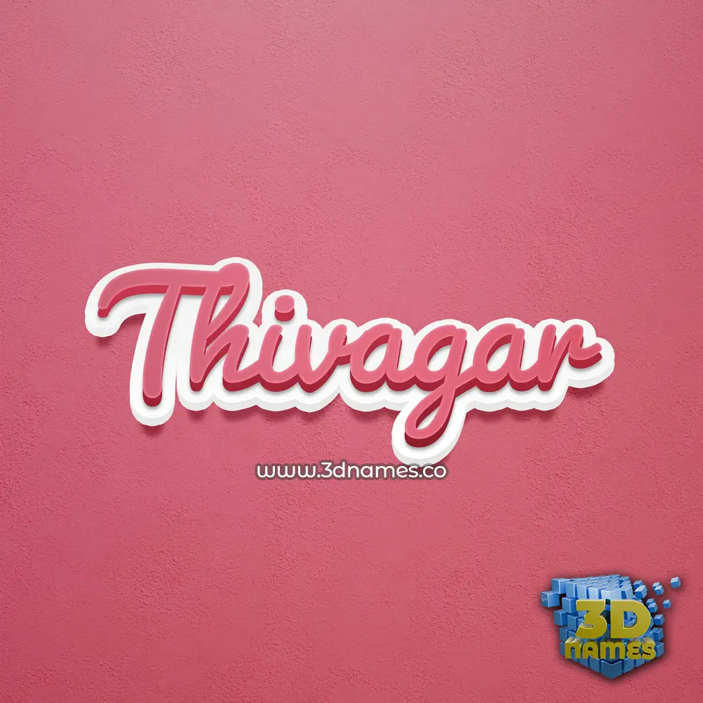 thivagar in Red Scribble style - 3D name wallpaper