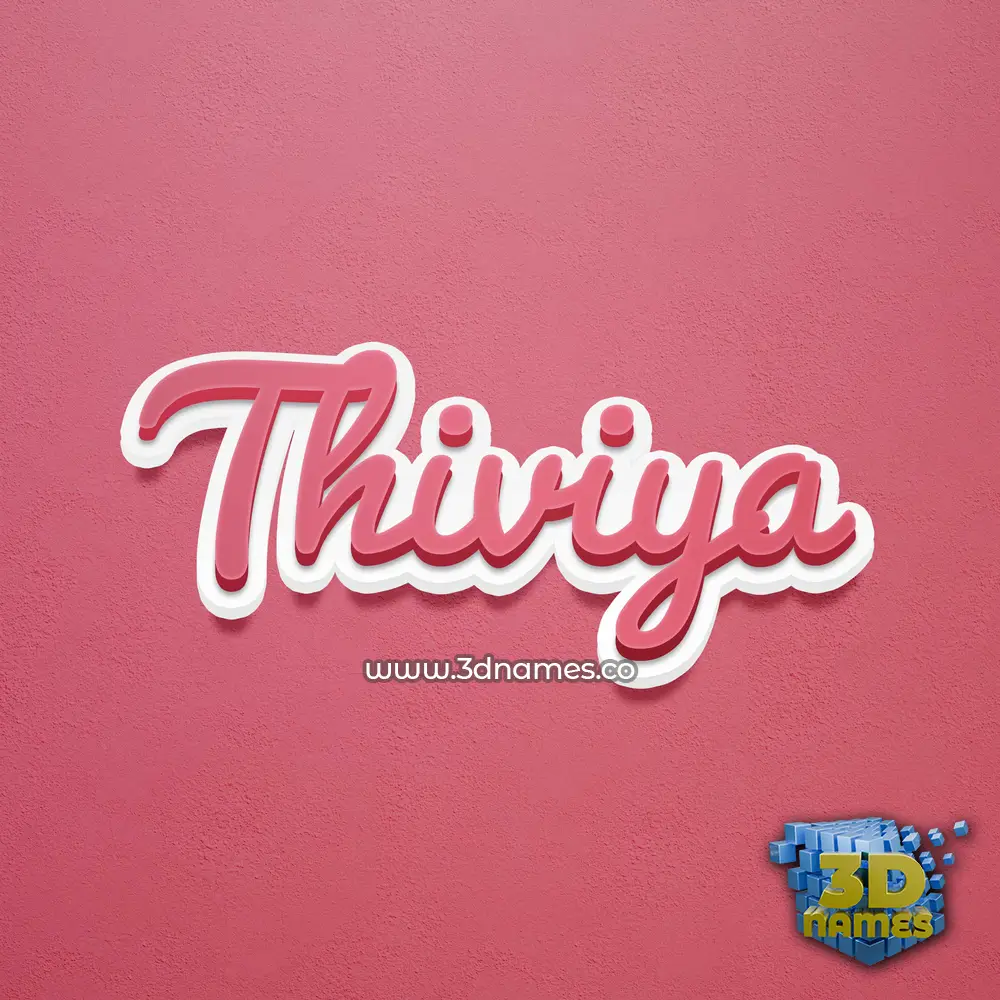 thiviya in Red Scribble style - 3D name wallpaper