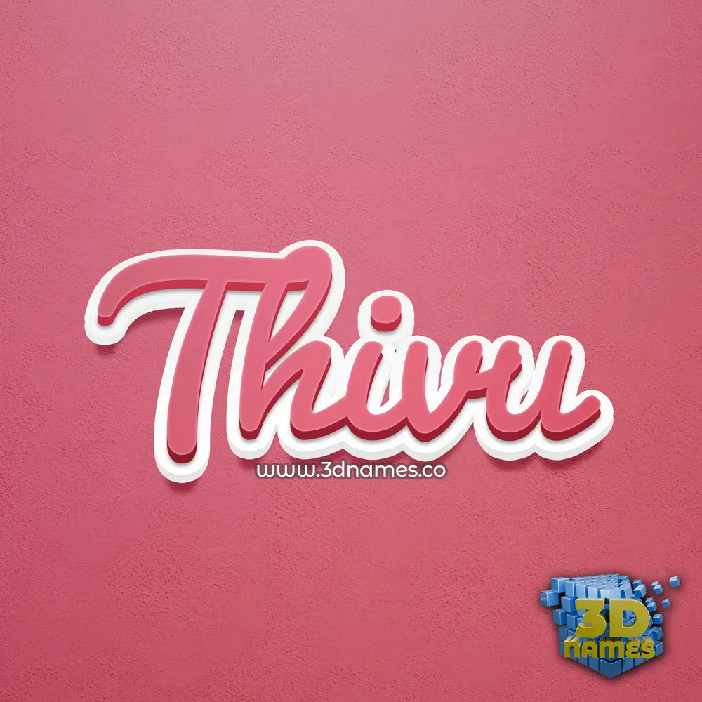 thivu in Red Scribble style - 3D name wallpaper