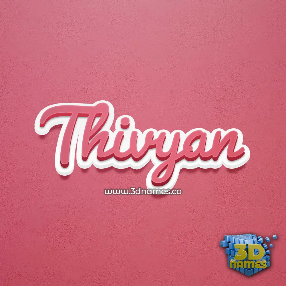thivyan in Red Scribble style - 3D name wallpaper