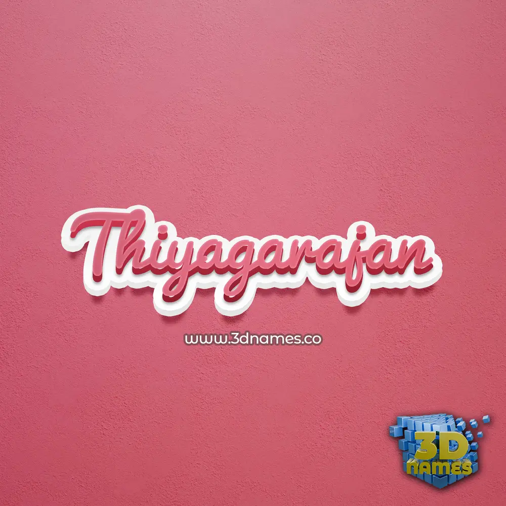 thiyagarajan in Red Scribble style - 3D name wallpaper