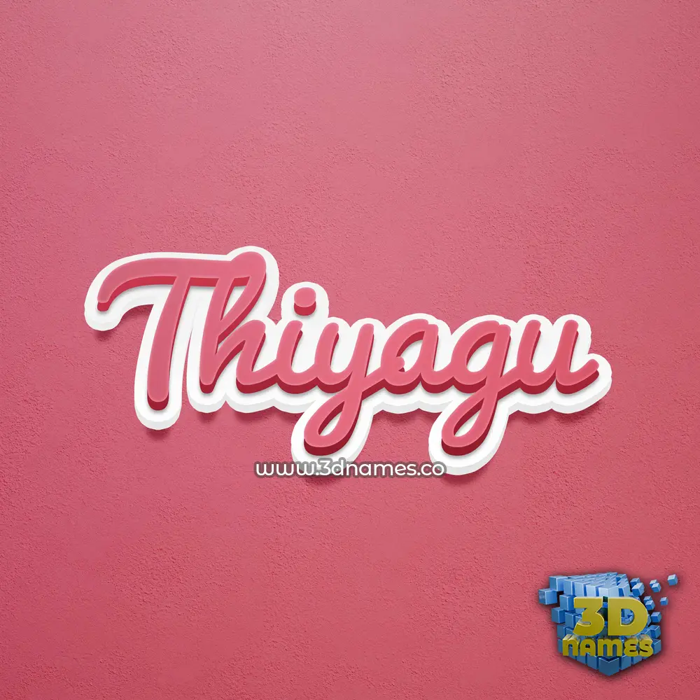 thiyagu in Red Scribble style - 3D name wallpaper