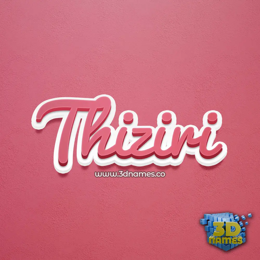 thiziri in Red Scribble style - 3D name wallpaper