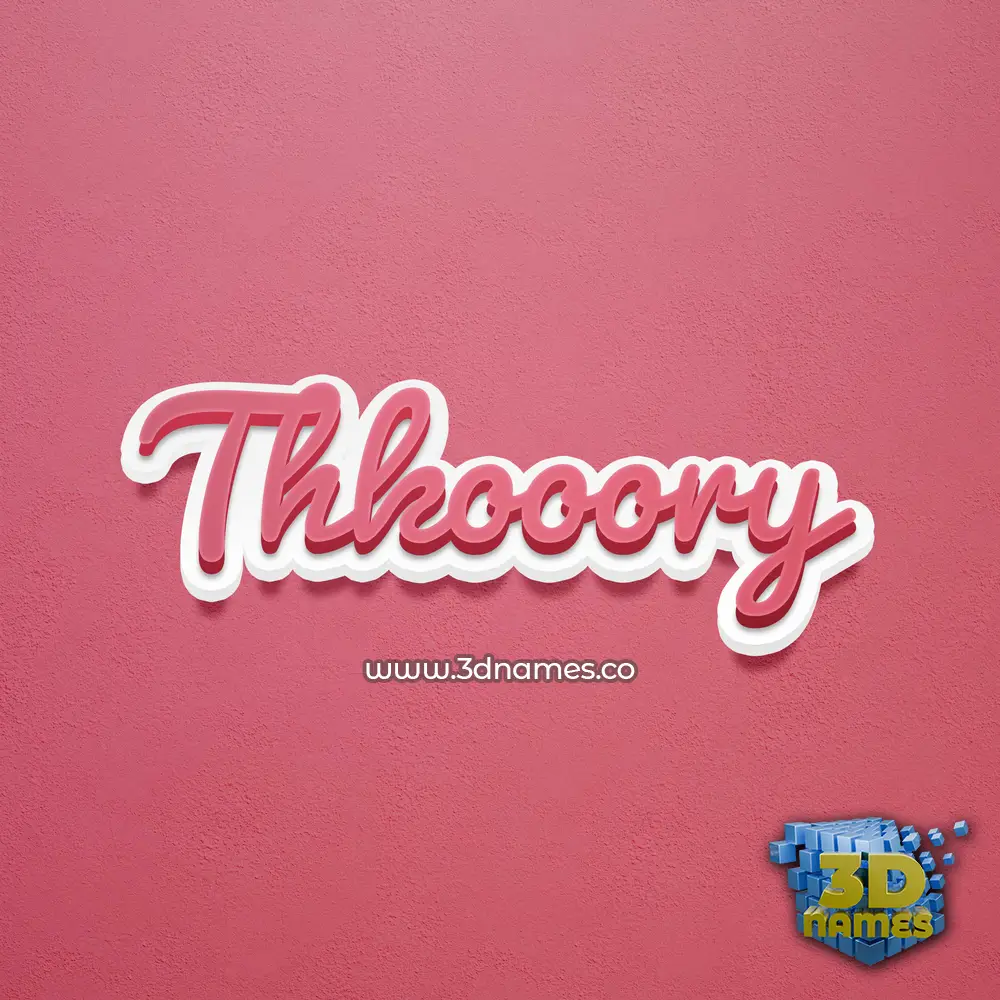 thkooory in Red Scribble style - 3D name wallpaper