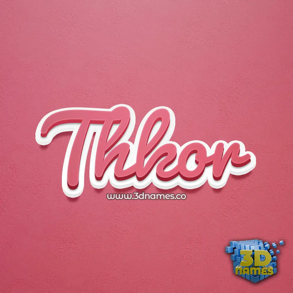 thkor in Red Scribble style - 3D name wallpaper