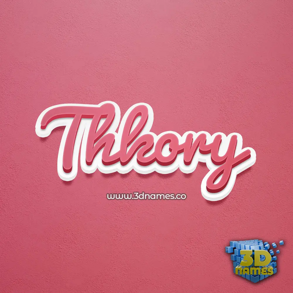 thkory in Red Scribble style - 3D name wallpaper