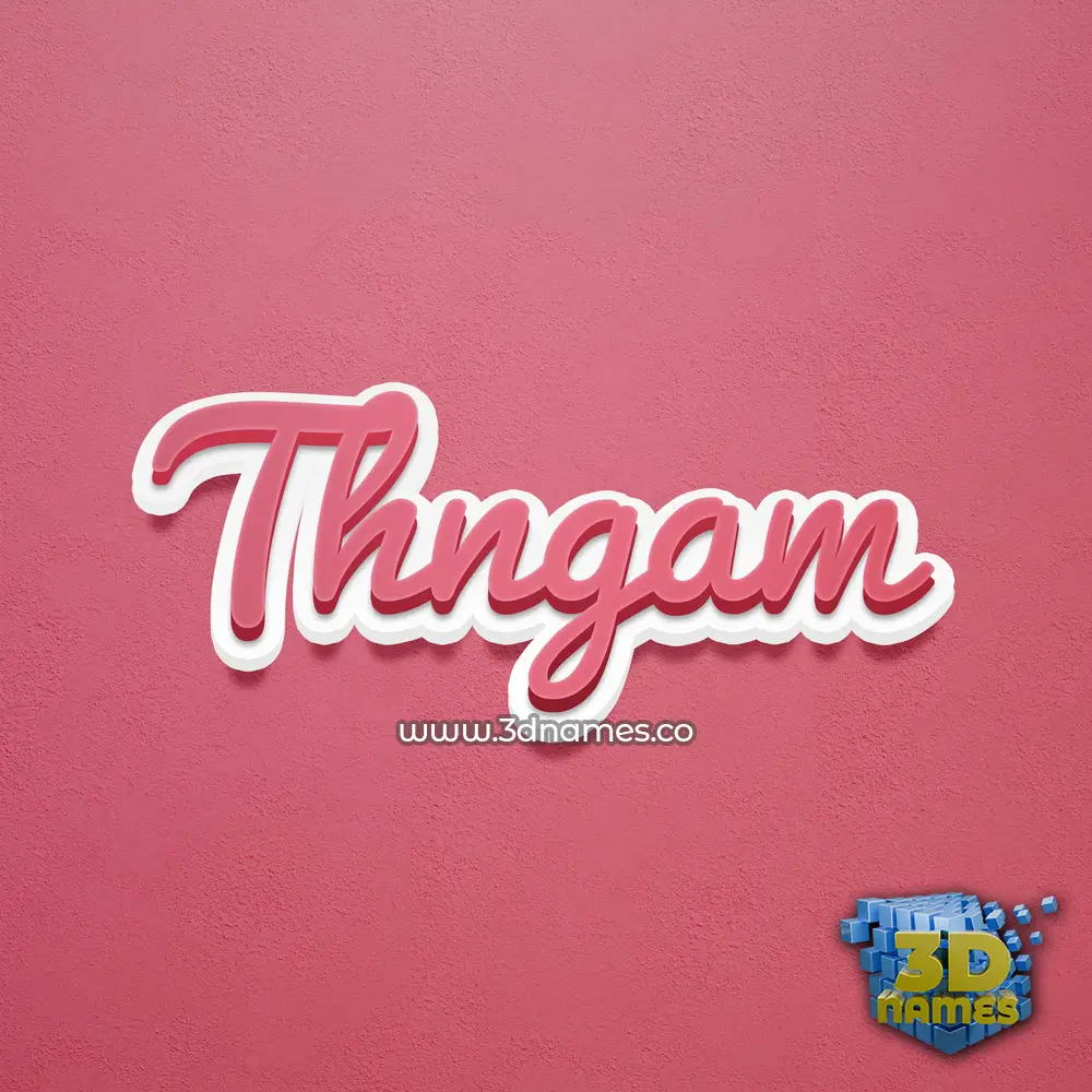 thngam in Red Scribble style - 3D name wallpaper