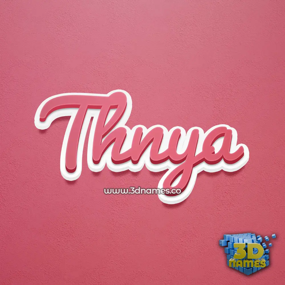 thnya in Red Scribble style - 3D name wallpaper
