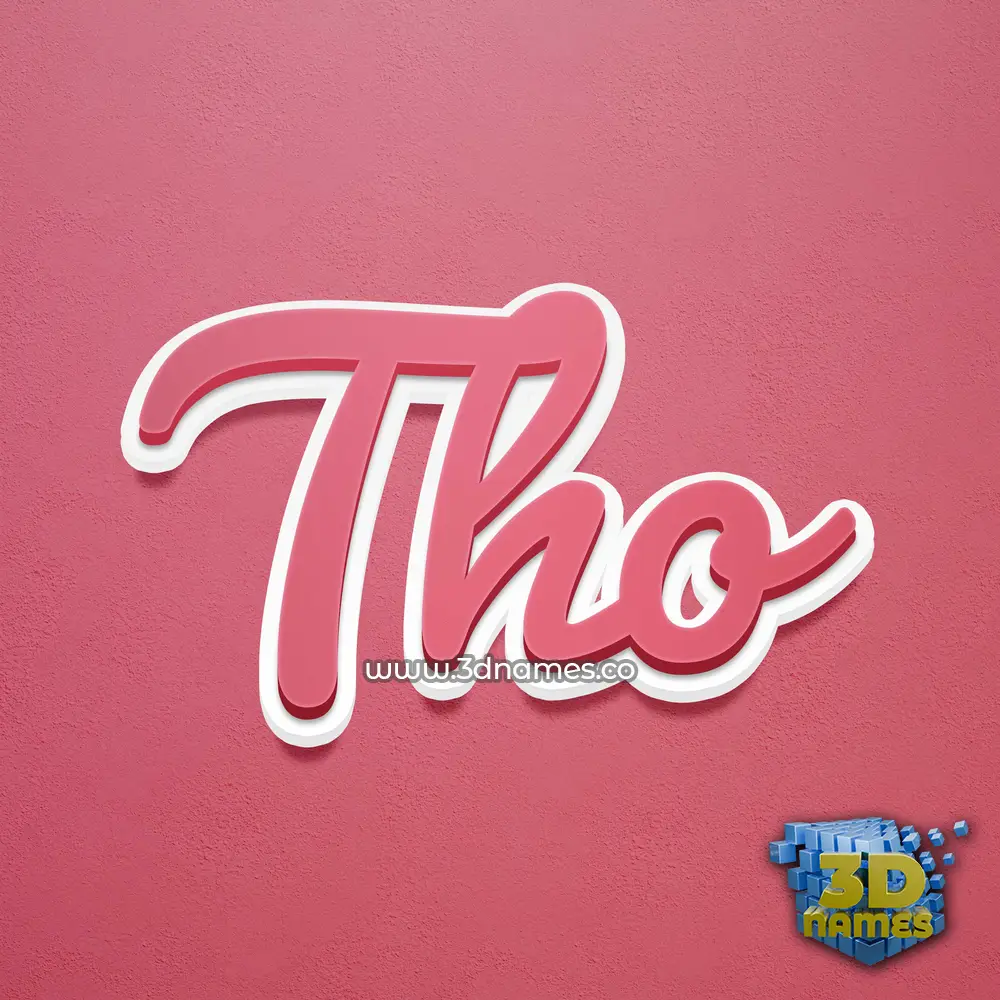 tho in Red Scribble style - 3D name wallpaper