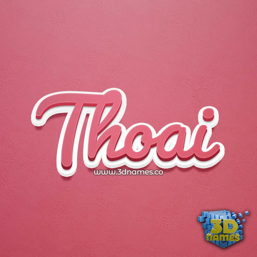 thoai in Red Scribble style - 3D name wallpaper
