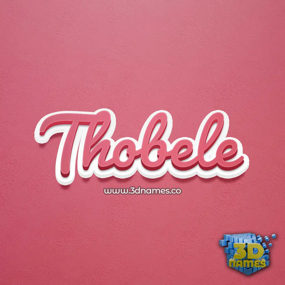 thobele in Red Scribble style - 3D name wallpaper