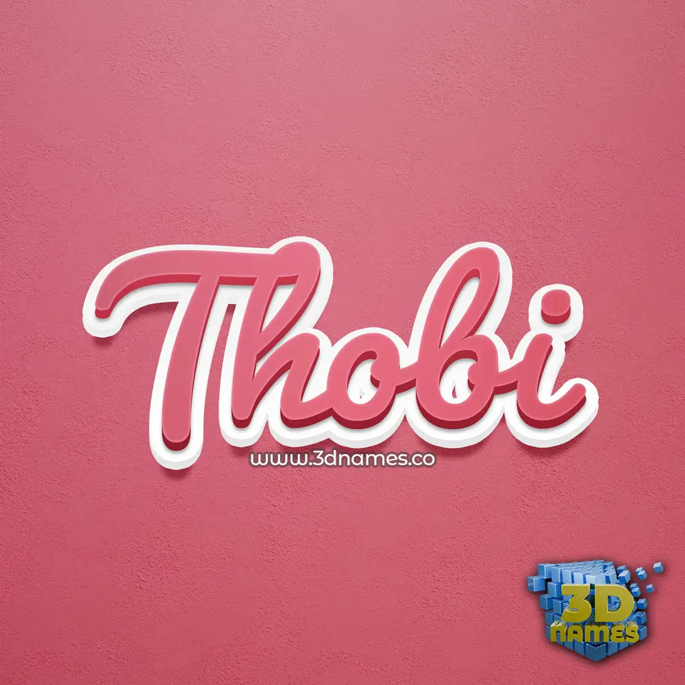thobi in Red Scribble style - 3D name wallpaper