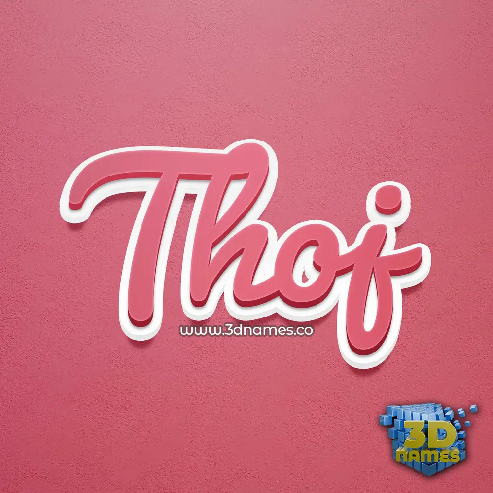 thoj in Red Scribble style - 3D name wallpaper
