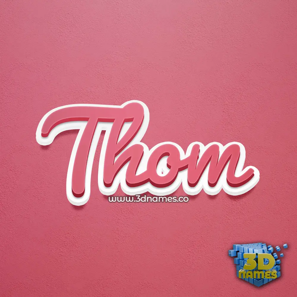 thom in Red Scribble style - 3D name wallpaper