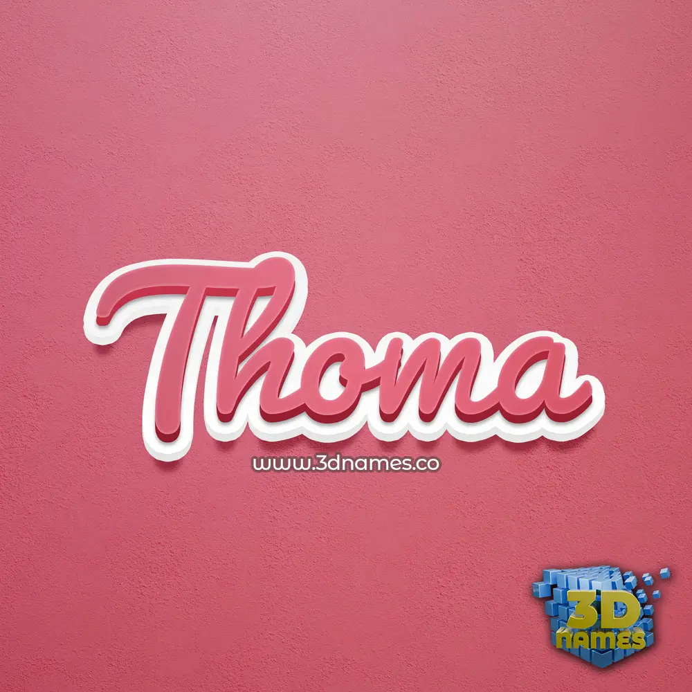 thoma in Red Scribble style - 3D name wallpaper