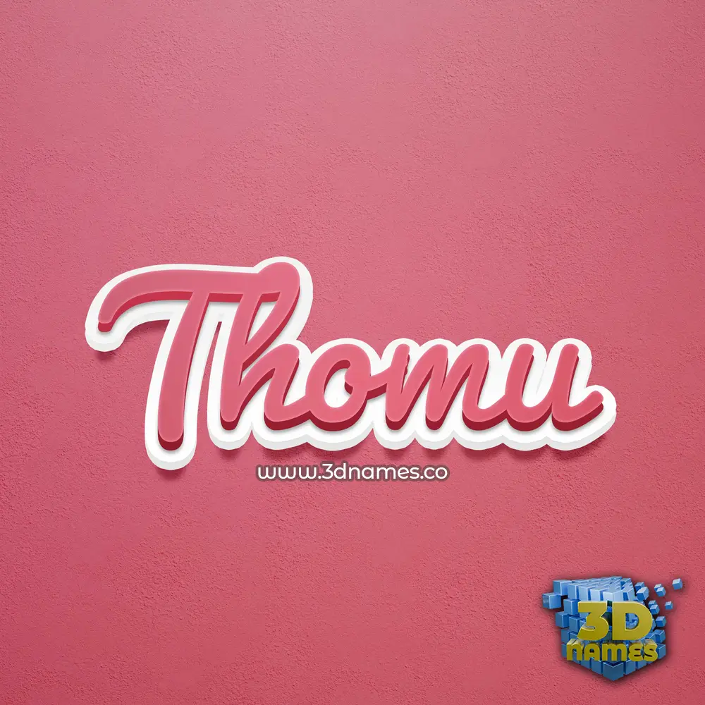 thomu in Red Scribble style - 3D name wallpaper