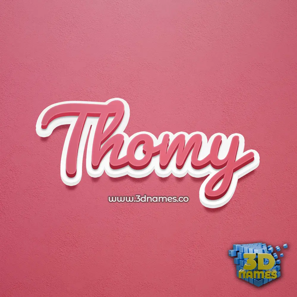 thomy in Red Scribble style - 3D name wallpaper