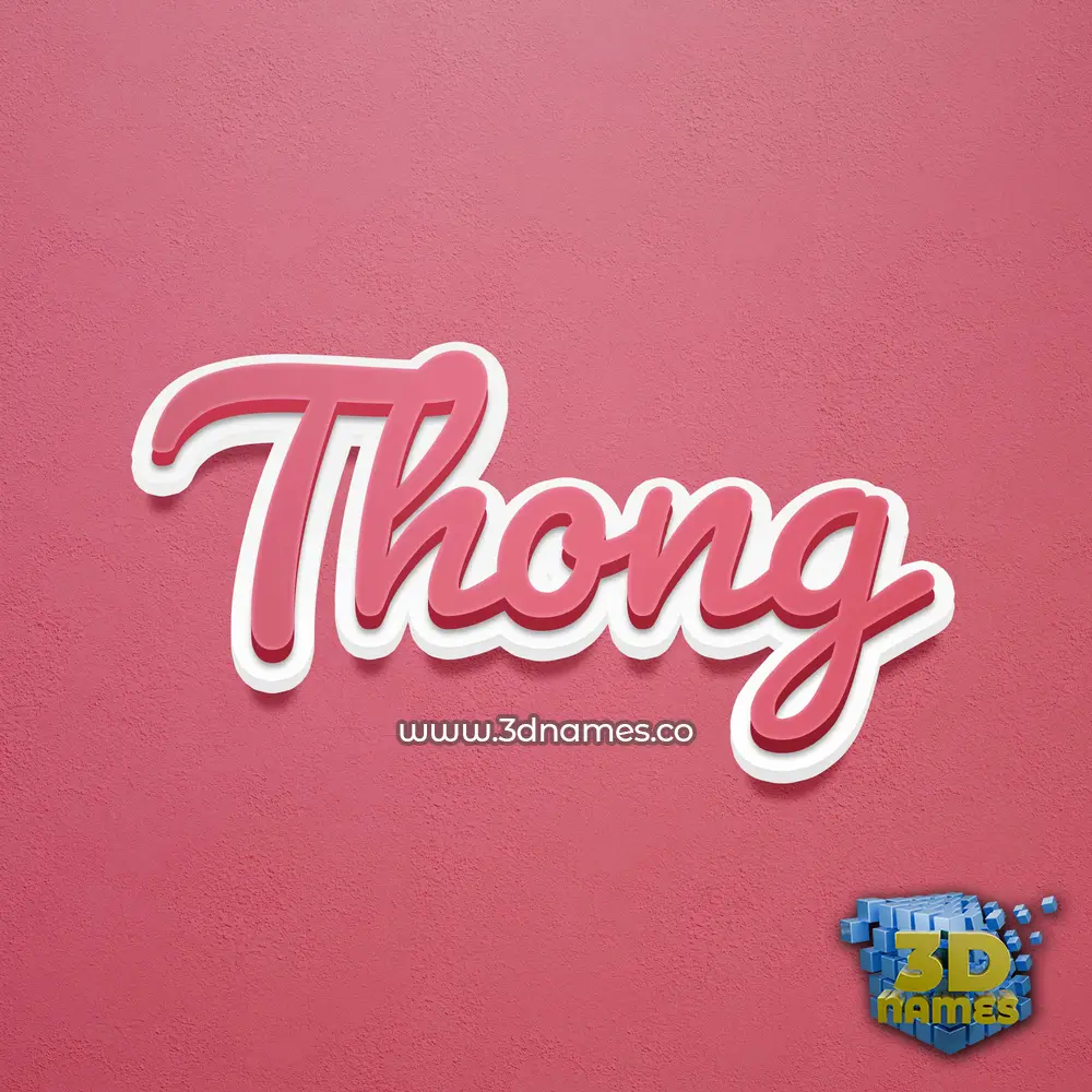 thong in Red Scribble style - 3D name wallpaper