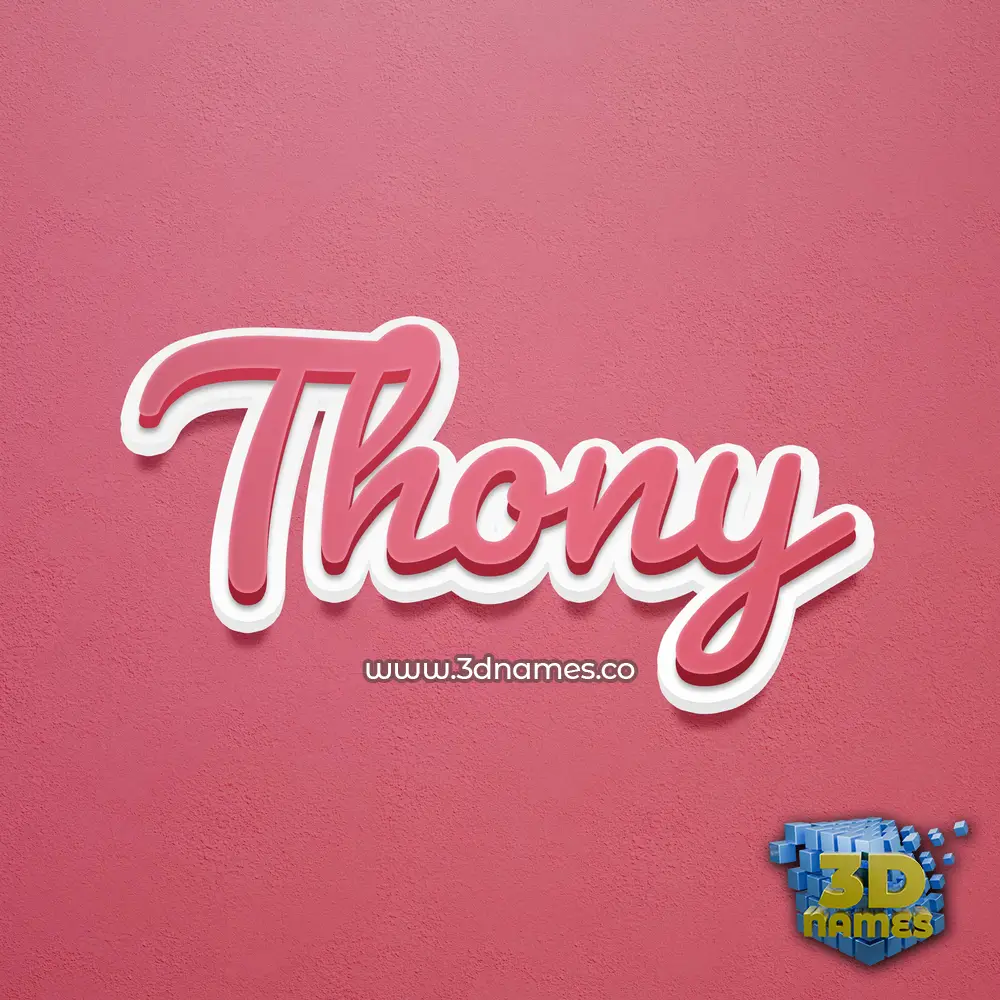 thony in Red Scribble style - 3D name wallpaper