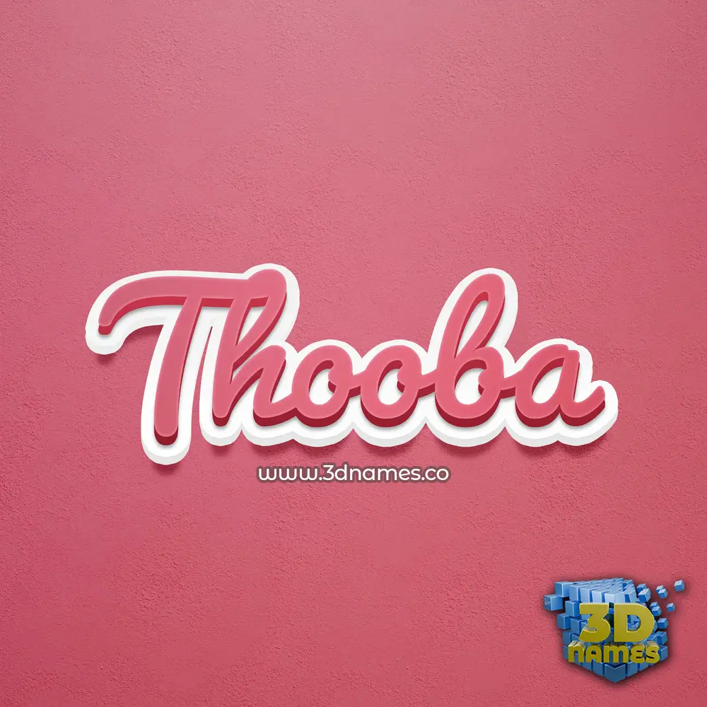 thooba in Red Scribble style - 3D name wallpaper