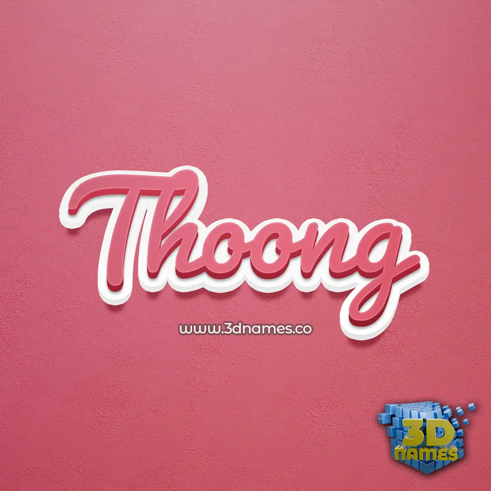 thoong in Red Scribble style - 3D name wallpaper