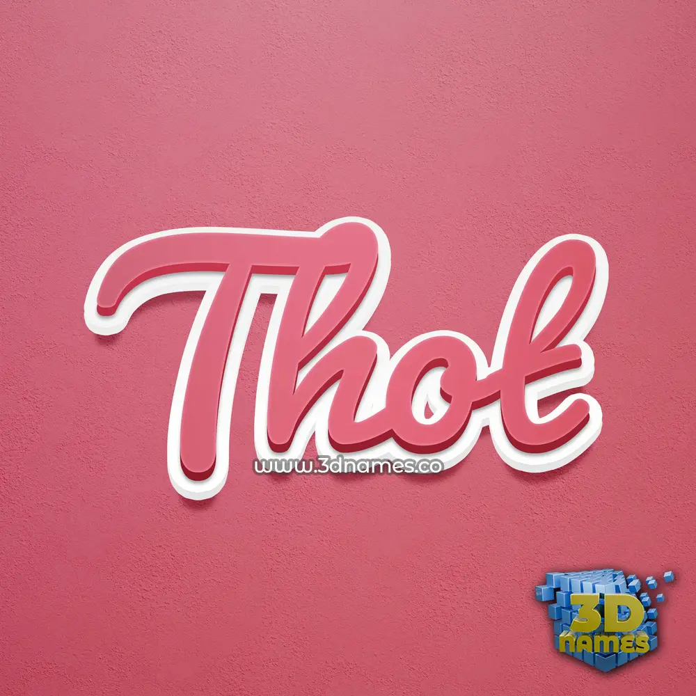 thot in Red Scribble style - 3D name wallpaper
