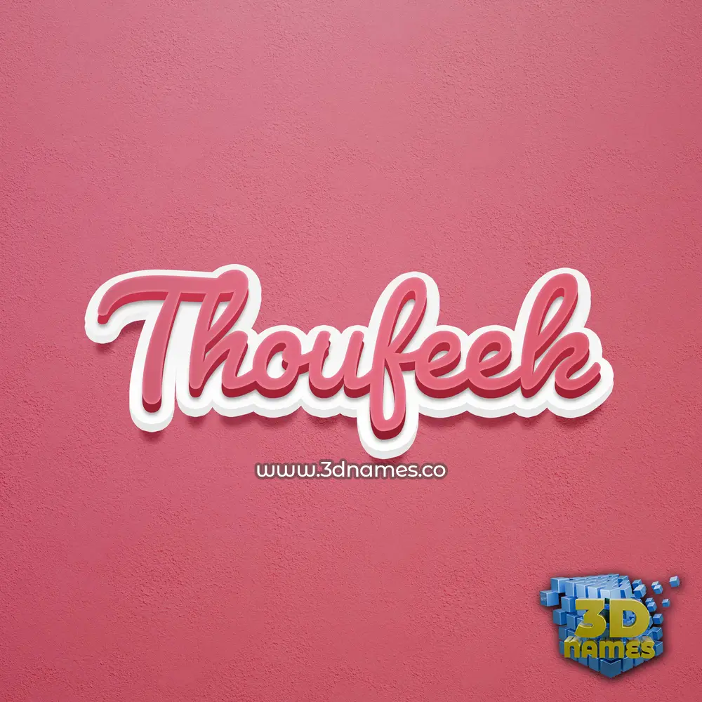 thoufeek in Red Scribble style - 3D name wallpaper