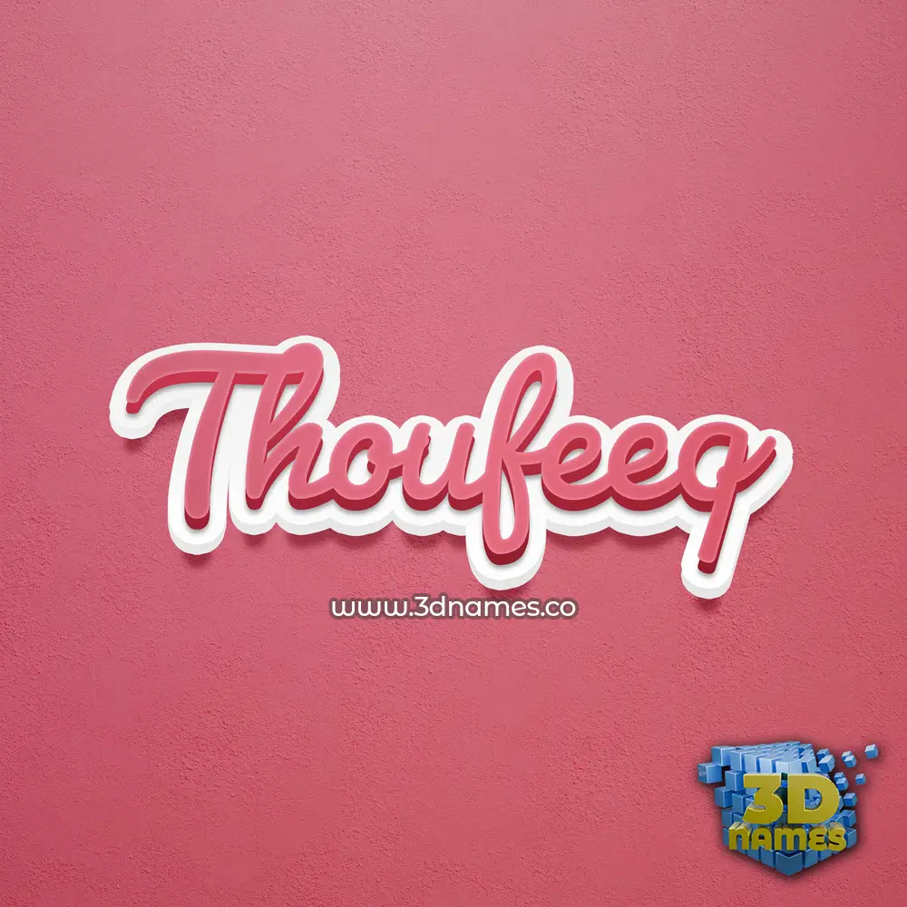 thoufeeq in Red Scribble style - 3D name wallpaper