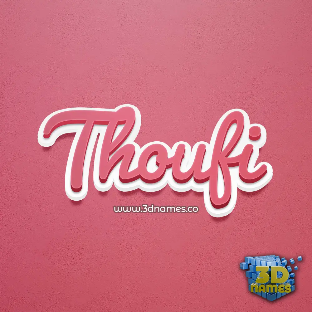 thoufi in Red Scribble style - 3D name wallpaper