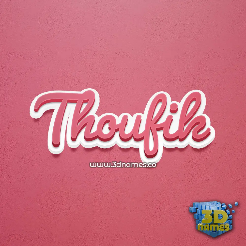 thoufik in Red Scribble style - 3D name wallpaper